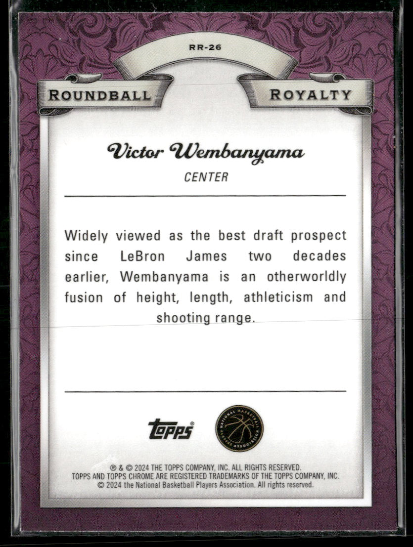 2023-24 Topps Chrome Roundball Royalty Victor Wembanyama #RR-26