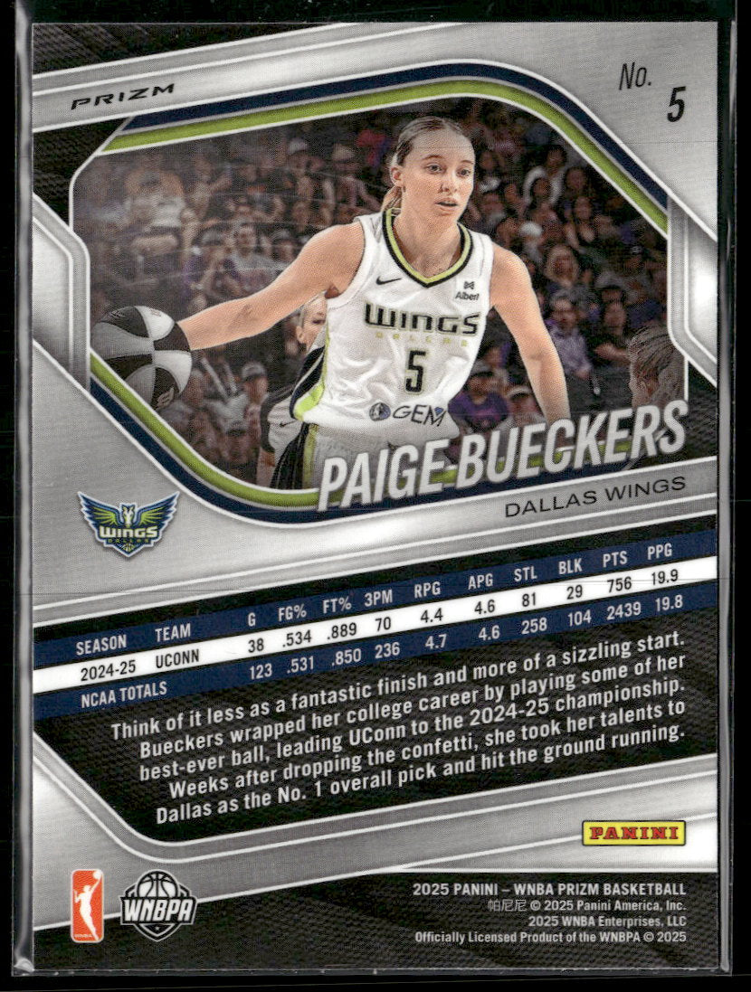 2025 Panini Prizm WNBA Ice Prizms Paige Bueckers #5