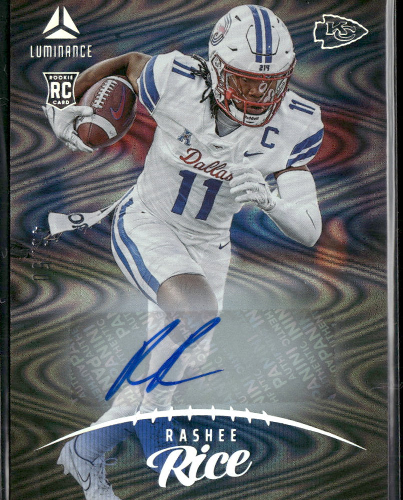 2023 Panini Luminance Autographs Blue Rashee Rice RC #/50 AU #115