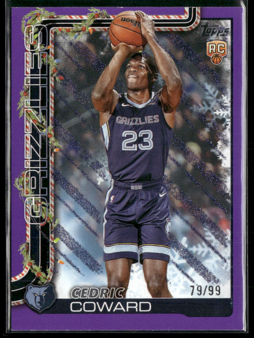 2025-26 Topps Purple Metallic Glitter Holiday Cedric Coward RC #/99 #H171