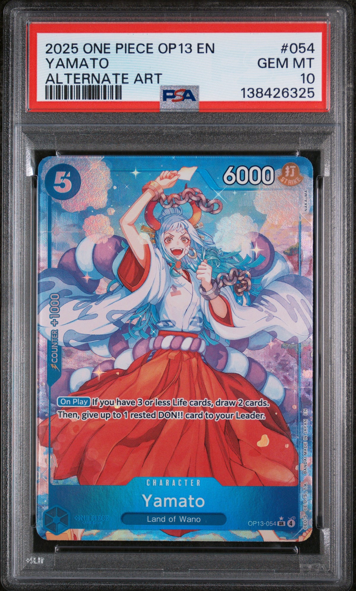 2025 One Piece Op13 Carrying On His Will Alternate Art Yamato 10 PSA #054