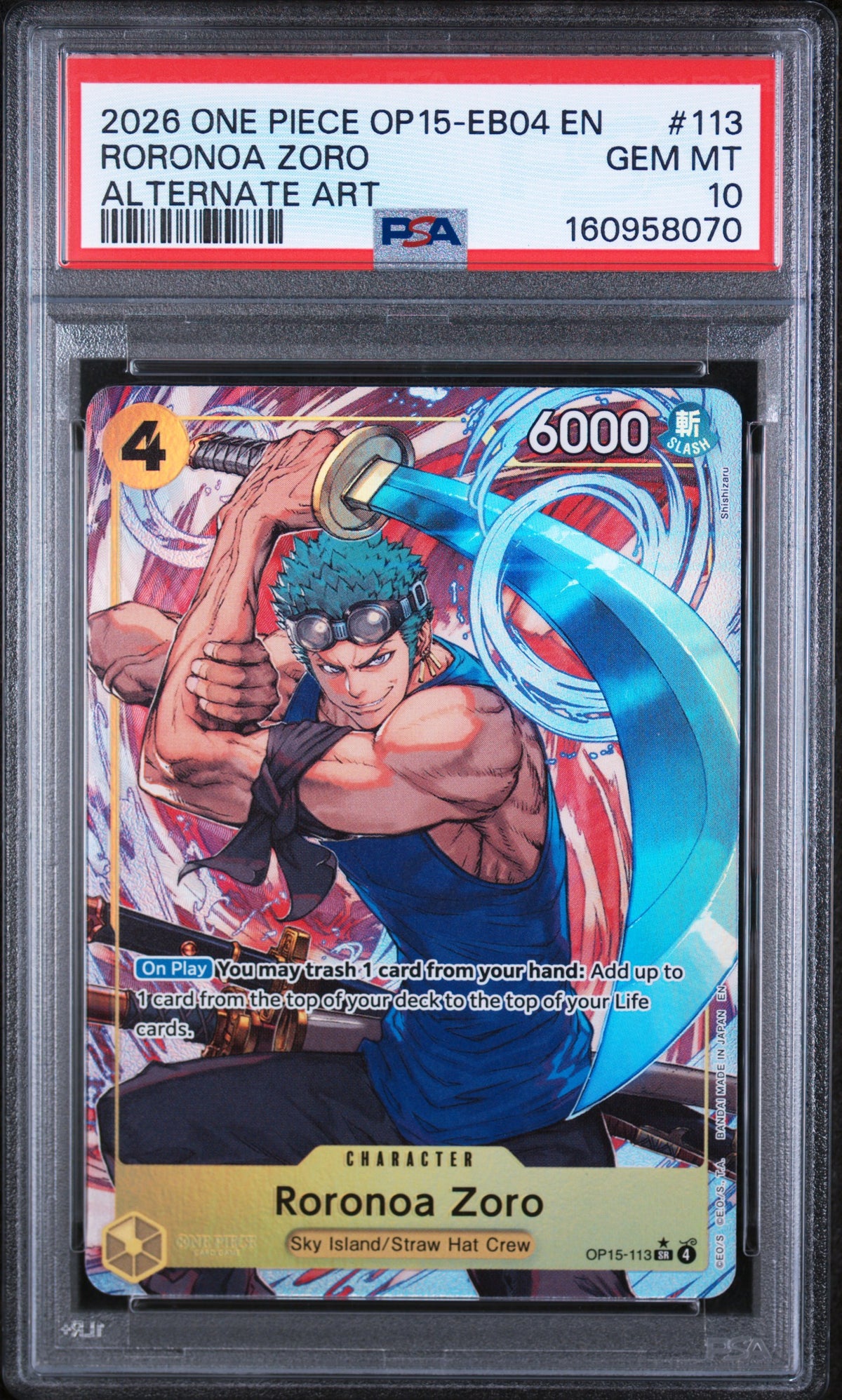 2026 One Piece Op15 Adventure On Kami'S Island Roronoa Zoro 10 PSA #113