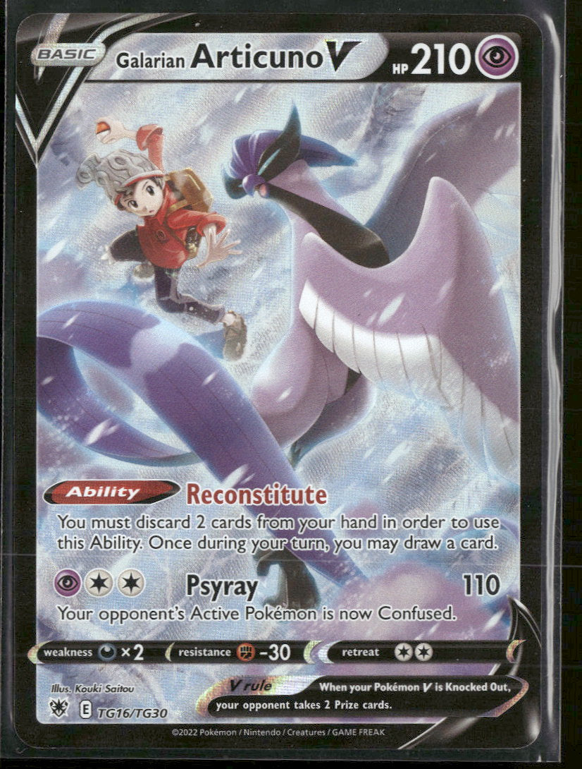 SWSH10: Astral Radiance Trainer Gallery Galarian Articuno V #TG16/TG30