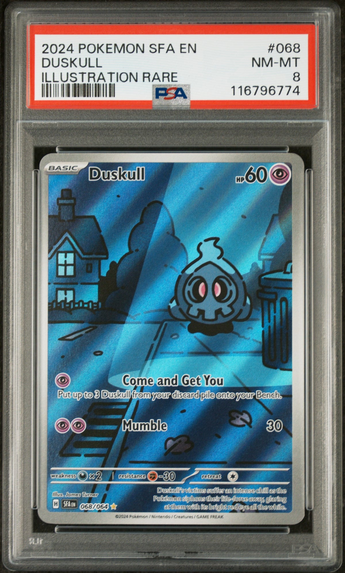 2024 Pokemon Sfa En-Shrouded Fable Illustration Rare Duskull 8 PSA #068