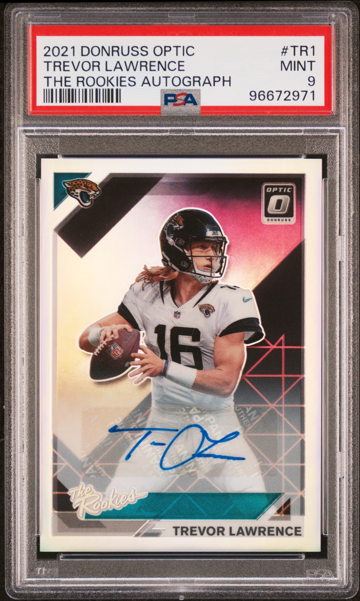 2021 Panini Donruss Optic The Rookies Autograph Trevor Lawrence 9 PSA #TR1