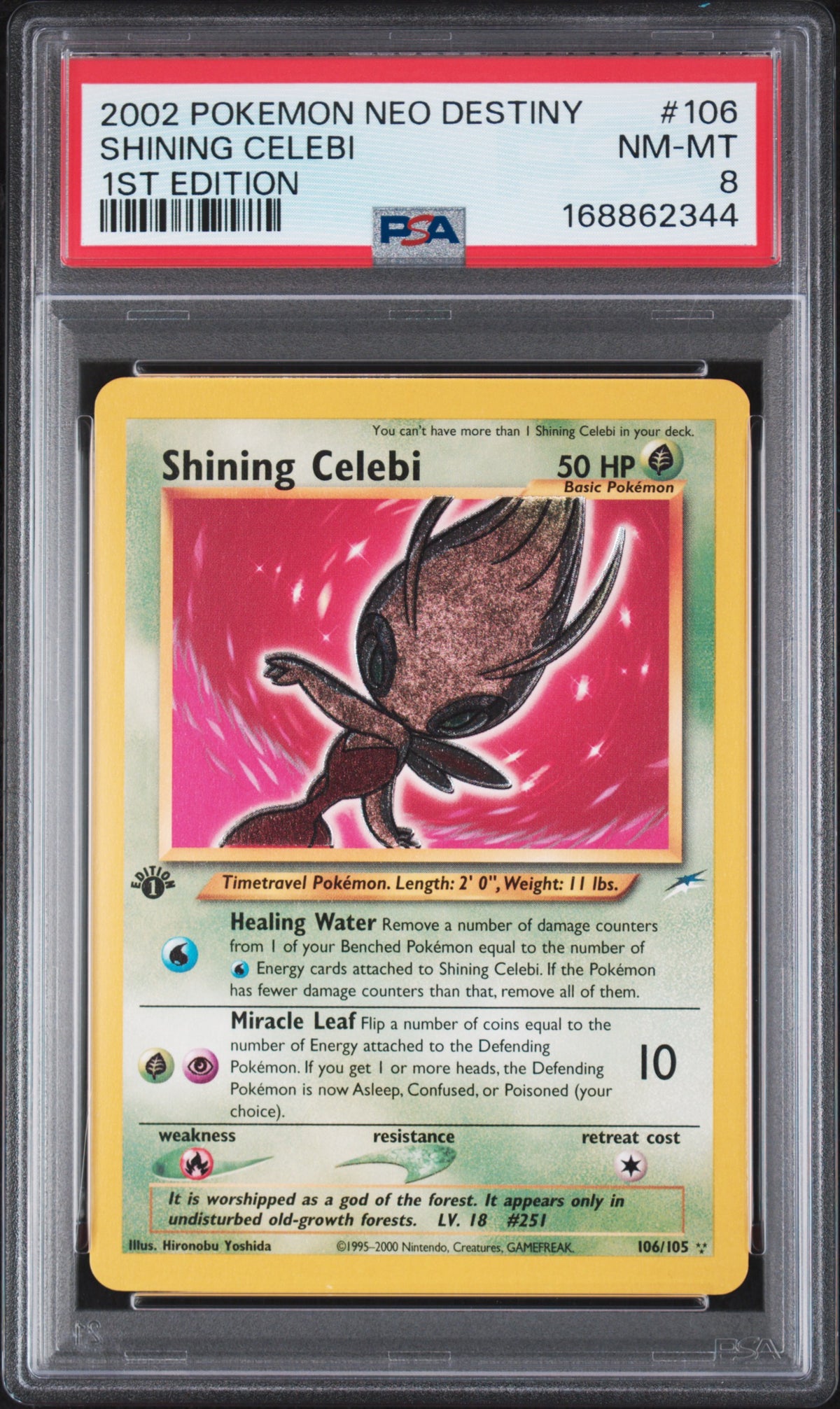 2002 Pokemon Neo Destiny 1st Edition Shining Celebi 8 PSA #106
