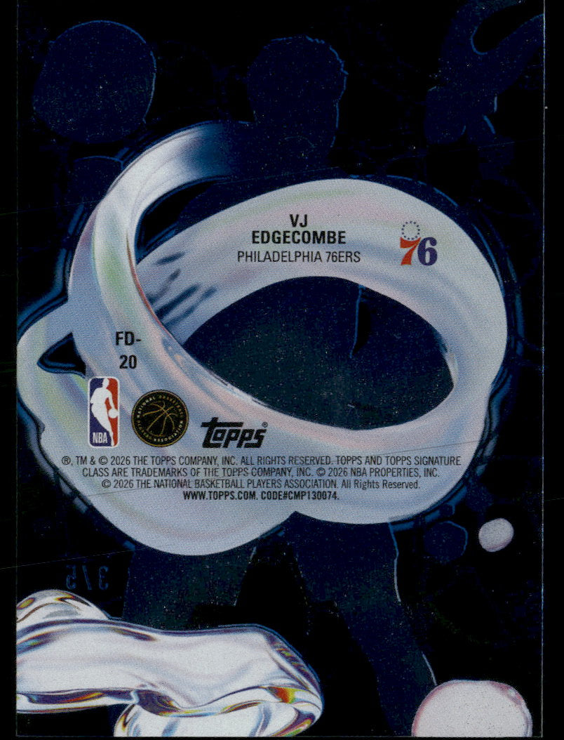 2025-26 Topps Signature Class Fluidity Blue VJ Edgecombe #/5 #FD-20