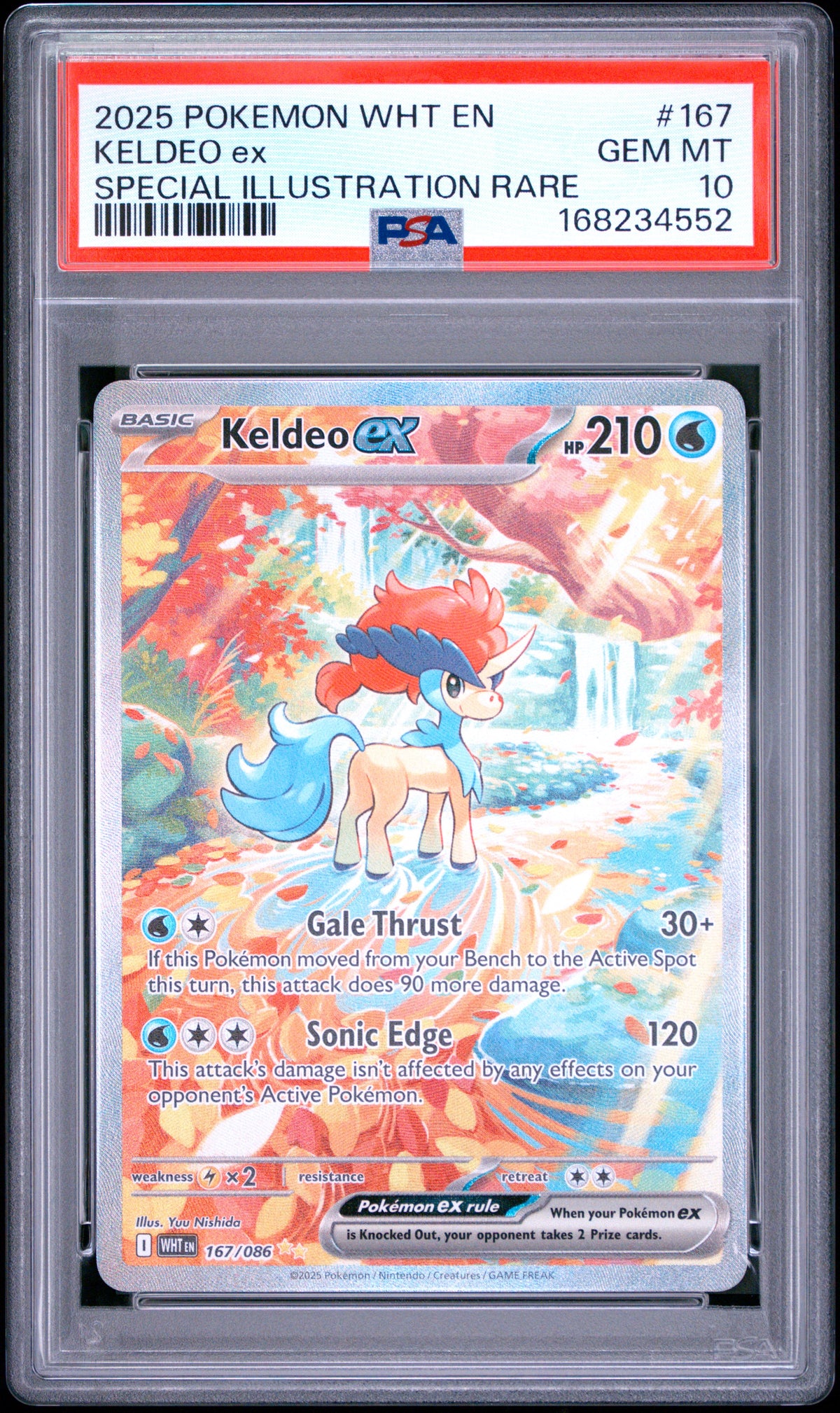 2025 Pokemon Wht En-White Flare Special Illustration Rare Keldeo Ex 10 PSA #167