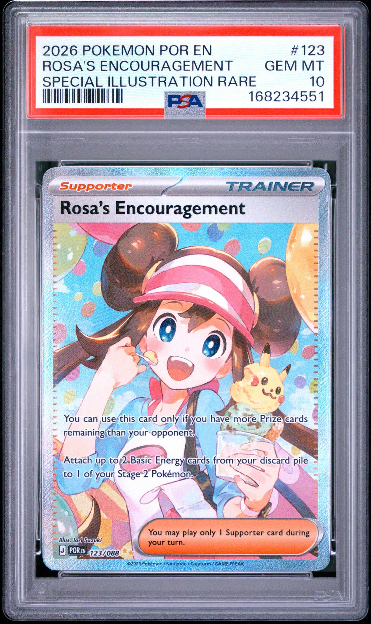 2026 Pokemon POR En Special Illustration Rare Rosa'S Encouragement 10 PSA #123