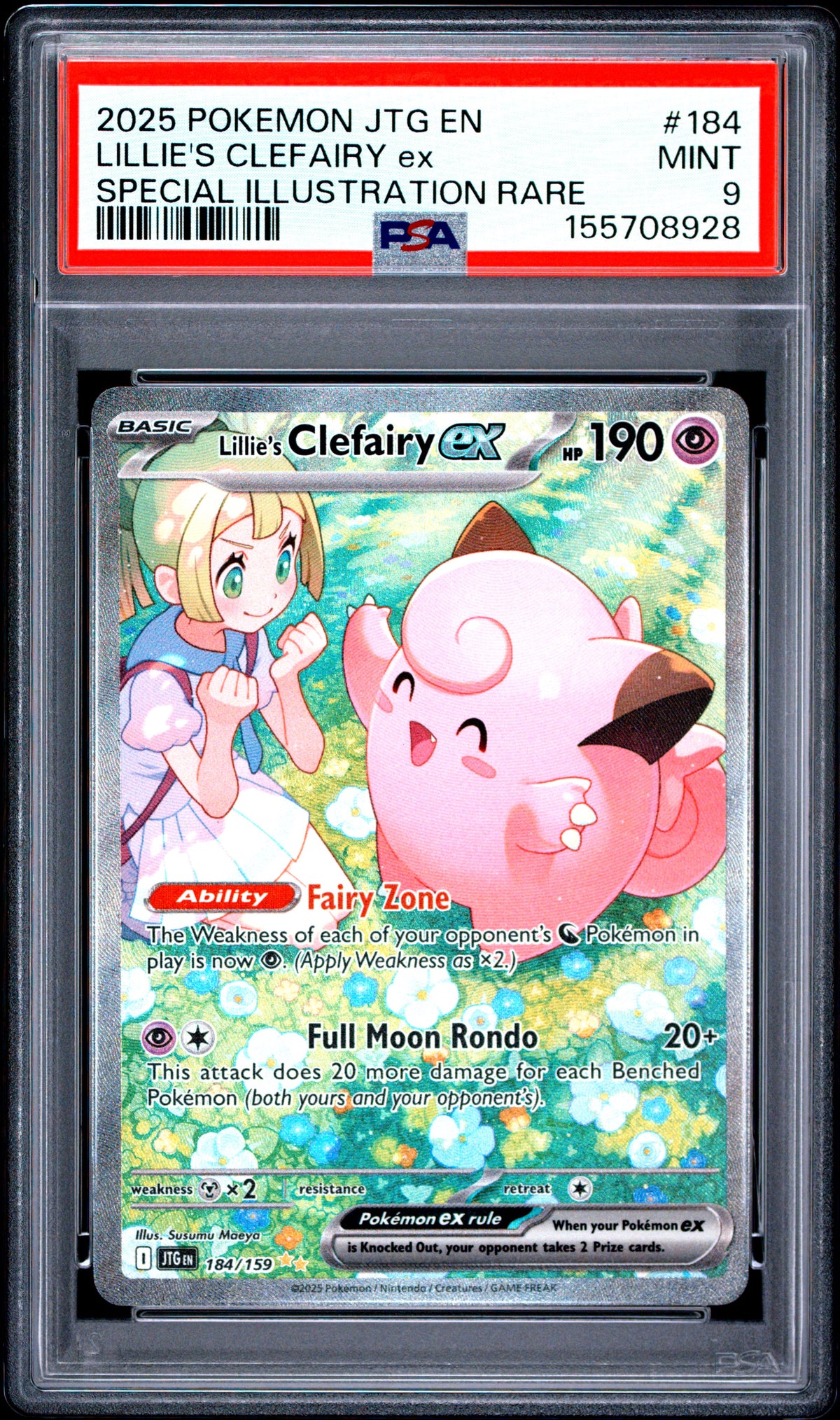 2025 Pokemon JTG EN Special Illustration Rare Lillie'S Clefairy Ex 9 PSA #184