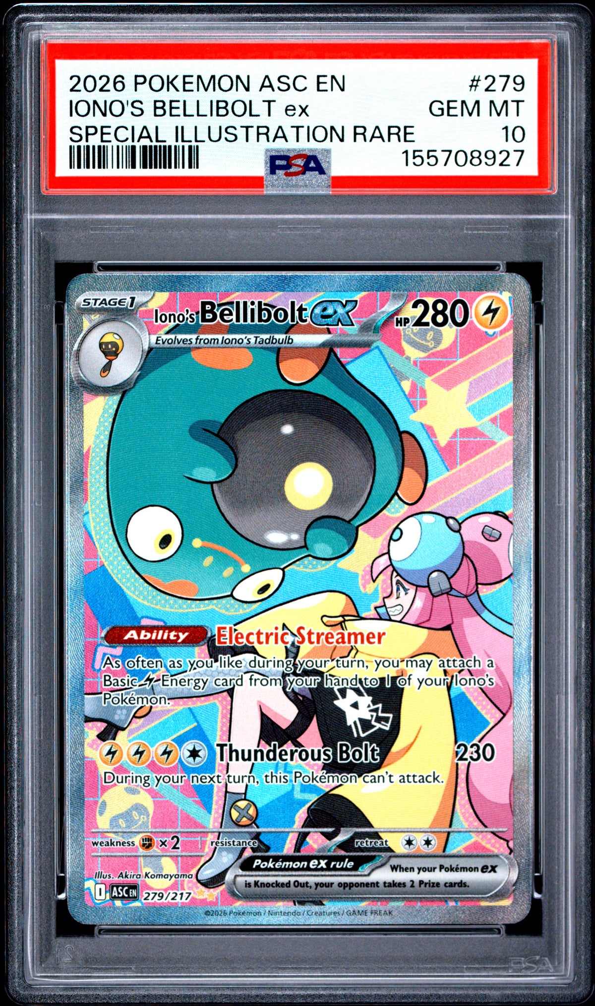 2026 Pokemon ASC En Special Illustration Rare Iono'S Bellibolt Ex 10 PSA #279