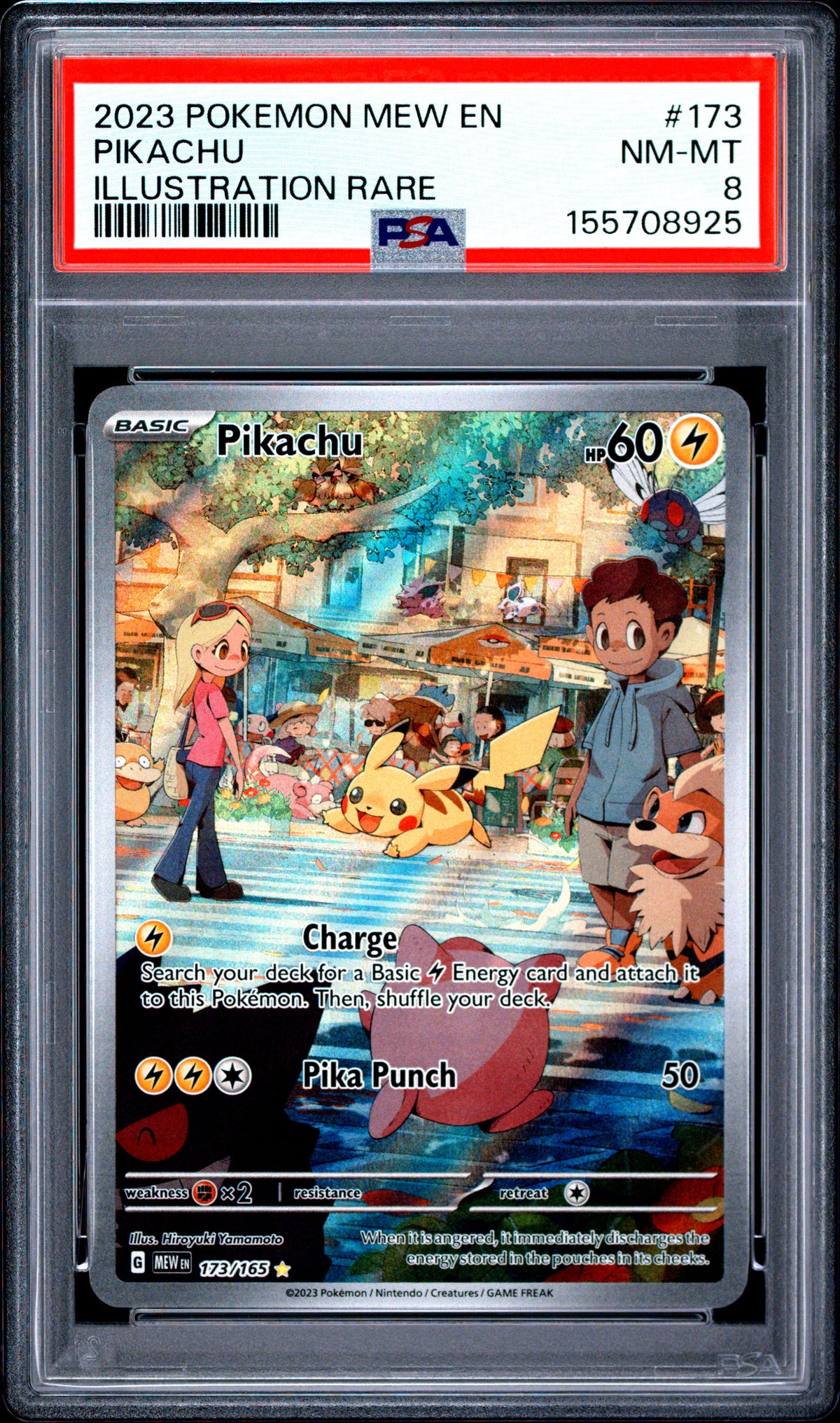 2023 Pokemon Mew En-151 Illustration Rare Pikachu 8 PSA #173