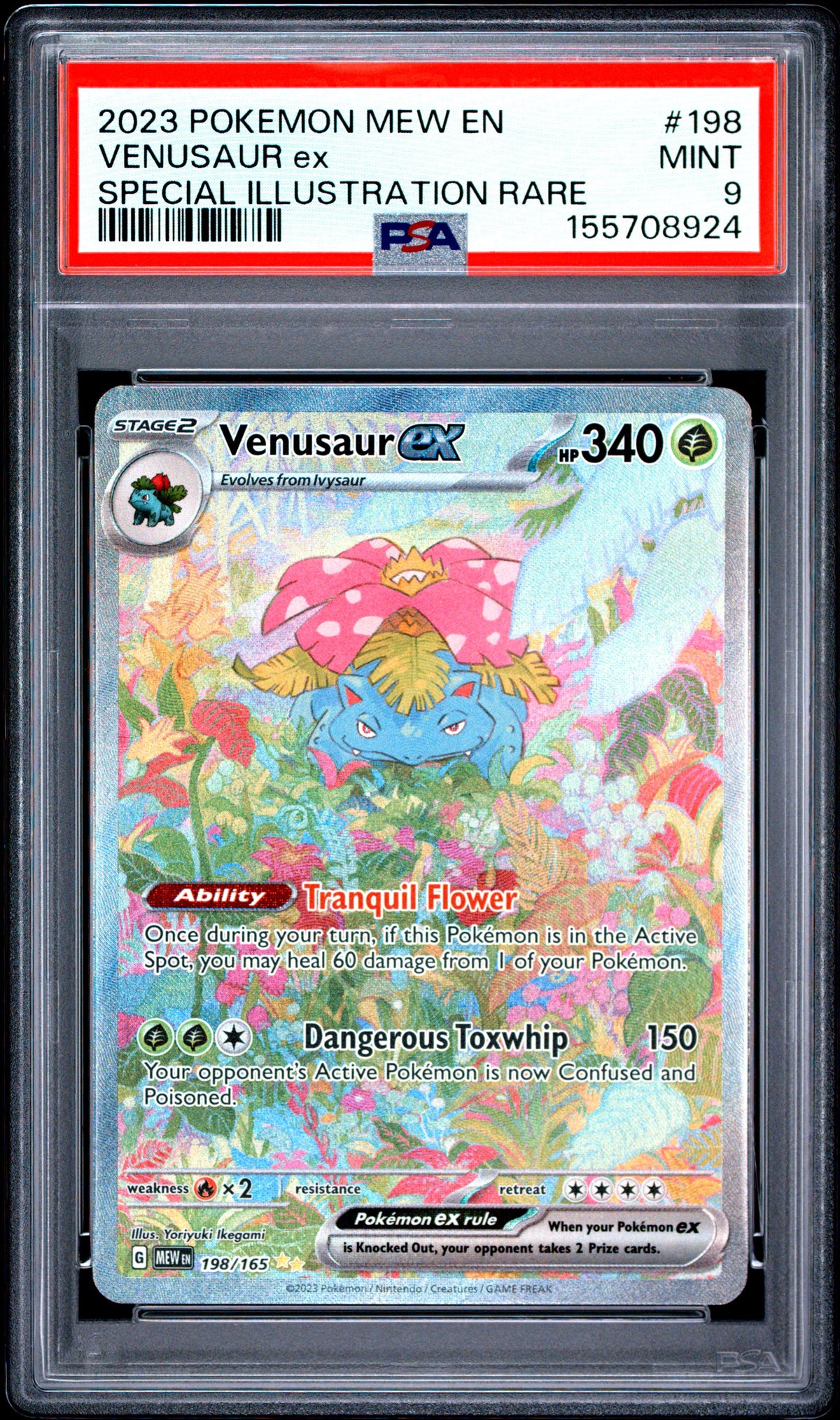 2023 Pokemon Mew En-151 Special Illustration Rare Venusaur Ex 9 PSA #198