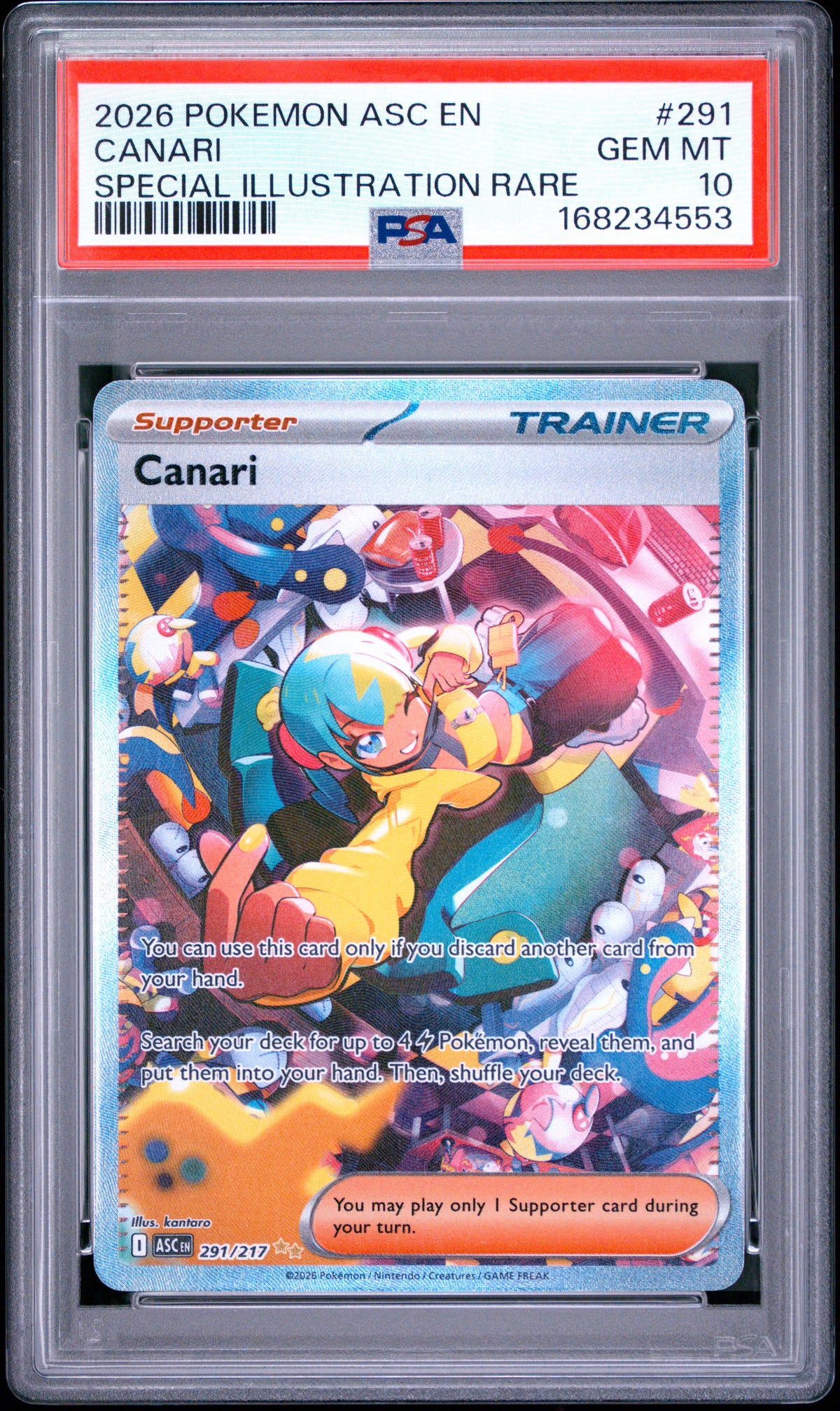 2026 Pokemon Asc En-Ascended Heroes Special Illustration Rare Canari 10 PSA #291