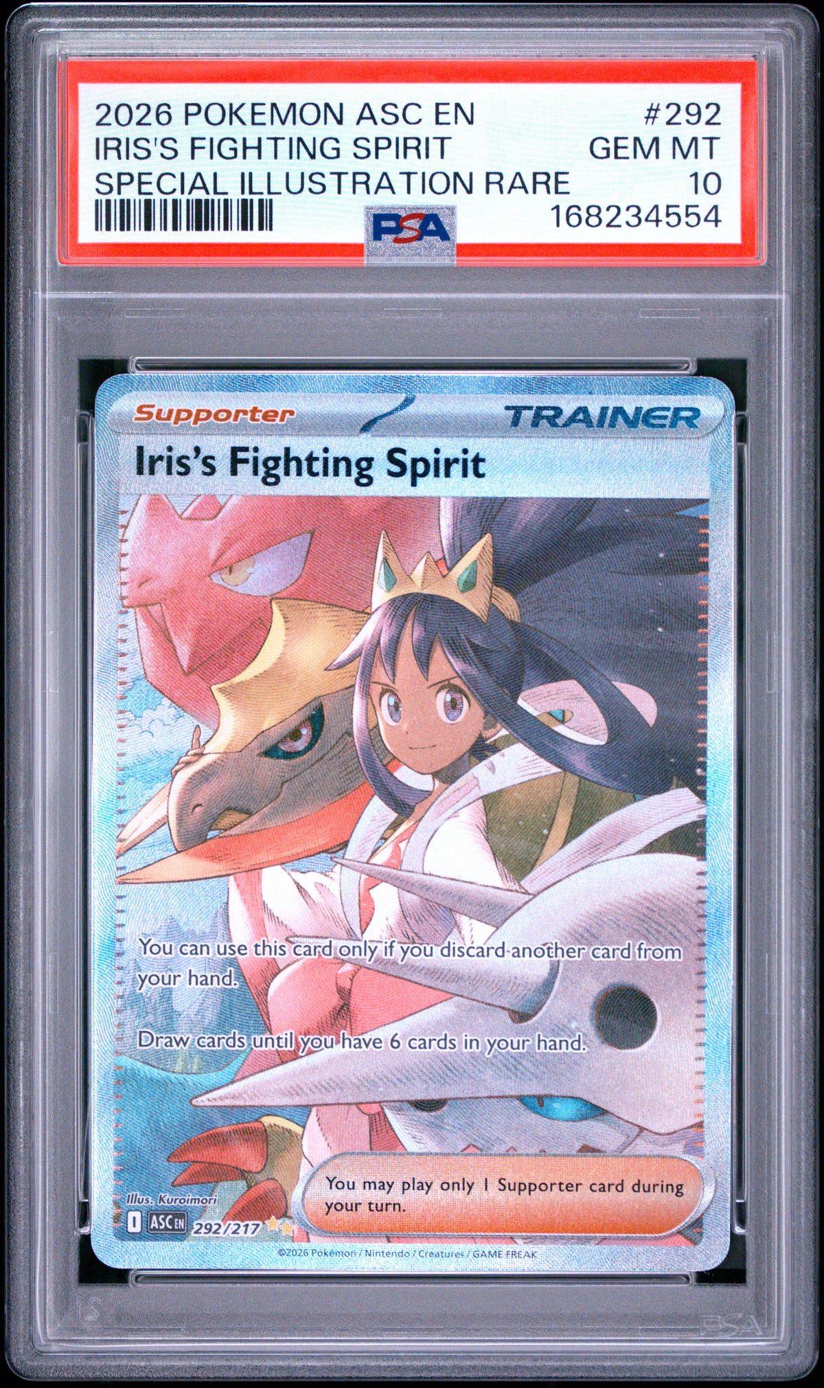 2026 Pokemon ASC Special Illustration Rare Iris'S Fighting Spirit 10 PSA #292