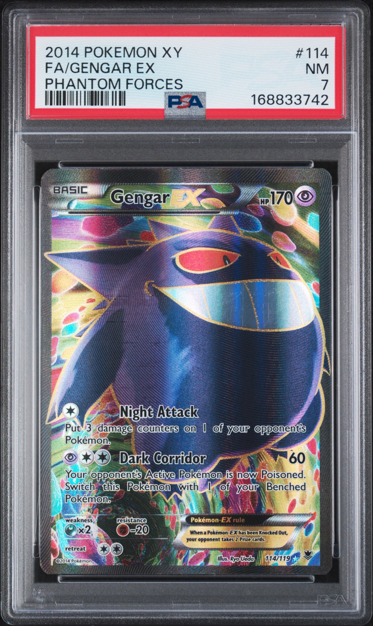 2014 Pokemon Xy Phantom Forces Phantom Forces Fa/Gengar Ex 7 PSA #114