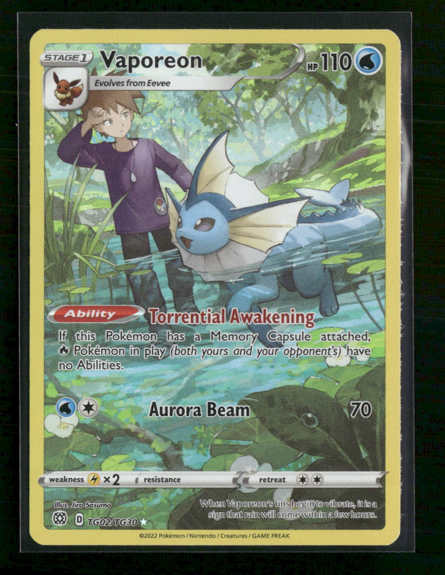 SWSH09: Brilliant Stars Trainer Gallery Vaporeon #TG02/TG30