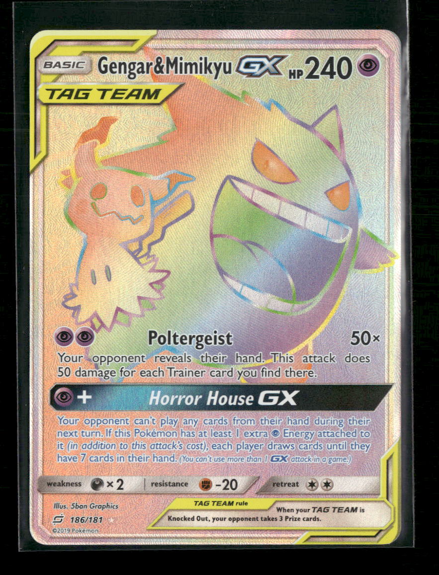 SM - Team Up Gengar & Mimikyu GX (Secret) #186/181