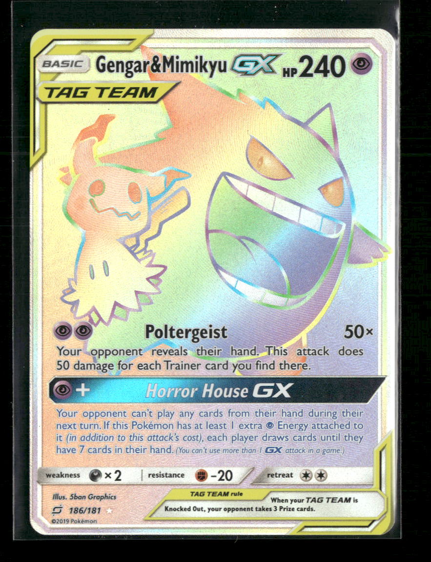 SM - Team Up Gengar & Mimikyu GX (Secret) #186/181