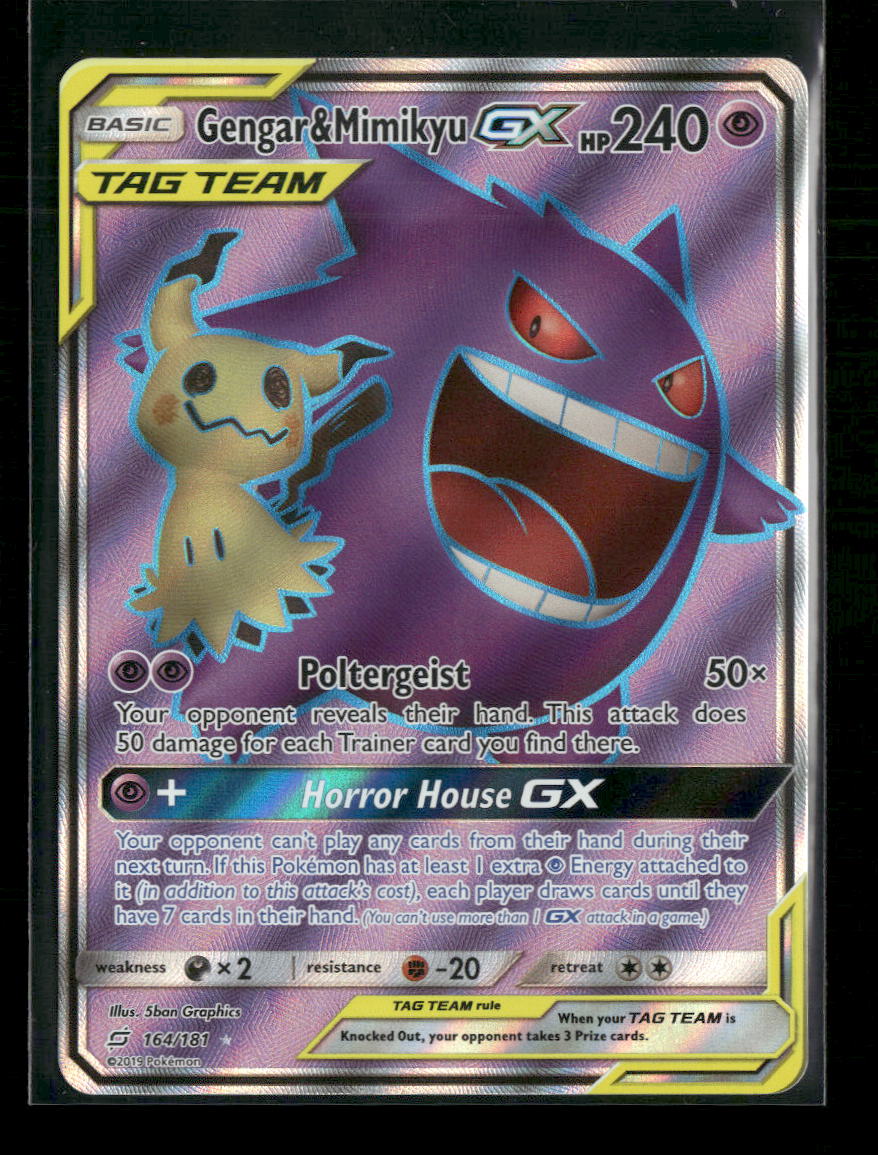 SM - Team Up Gengar & Mimikyu GX (Full Art) #164/181
