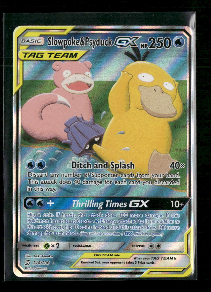 SM - Unified Minds Slowpoke & Psyduck GX (Alternate Full Art) #218/236