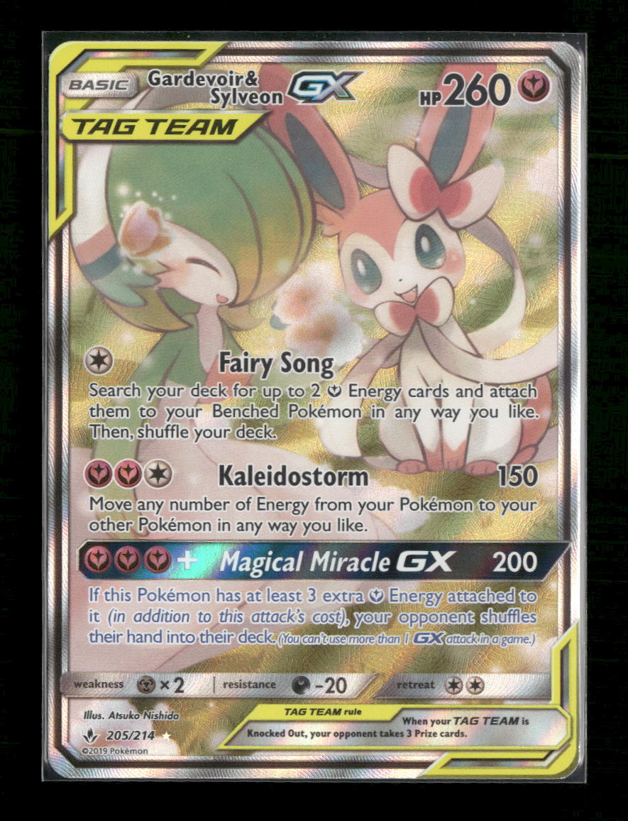 SM - Unbroken Bonds Gardevoir & Sylveon GX (205) (Alternate Full Art) #205/214