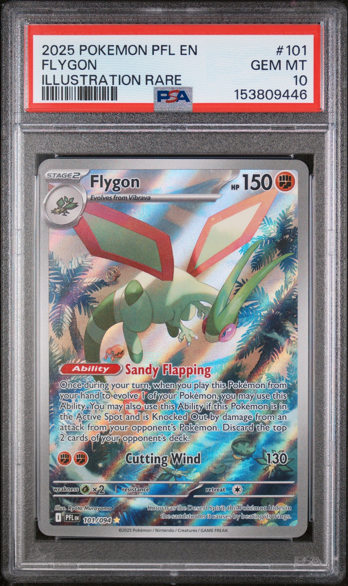 2025 Pokemon Pfl En-Phantasmal Flames Illustration Rare Flygon 10 PSA #101