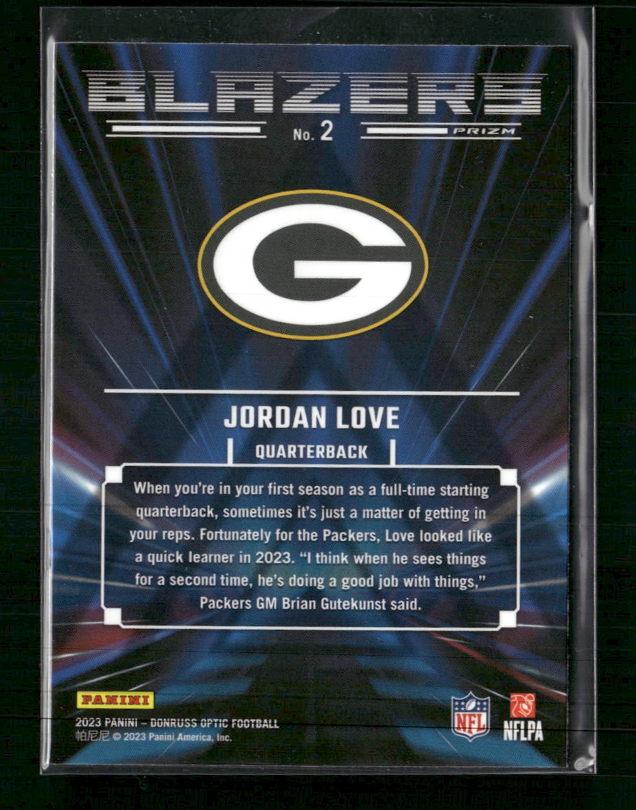 2023 Donruss Optic Blazers Jordan Love #2