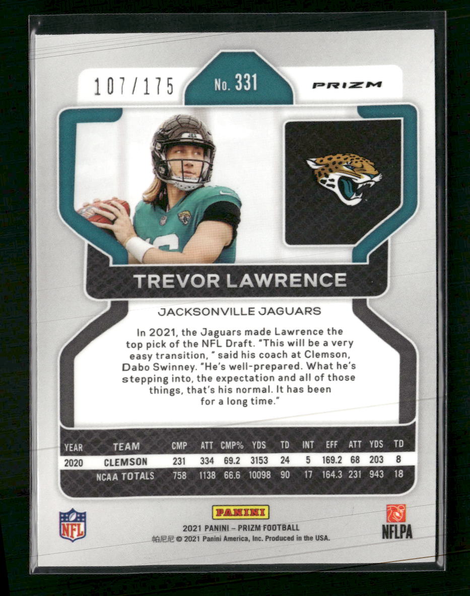 2021 Panini Prizm Hyper Trevor Lawrence RC #/175 #331