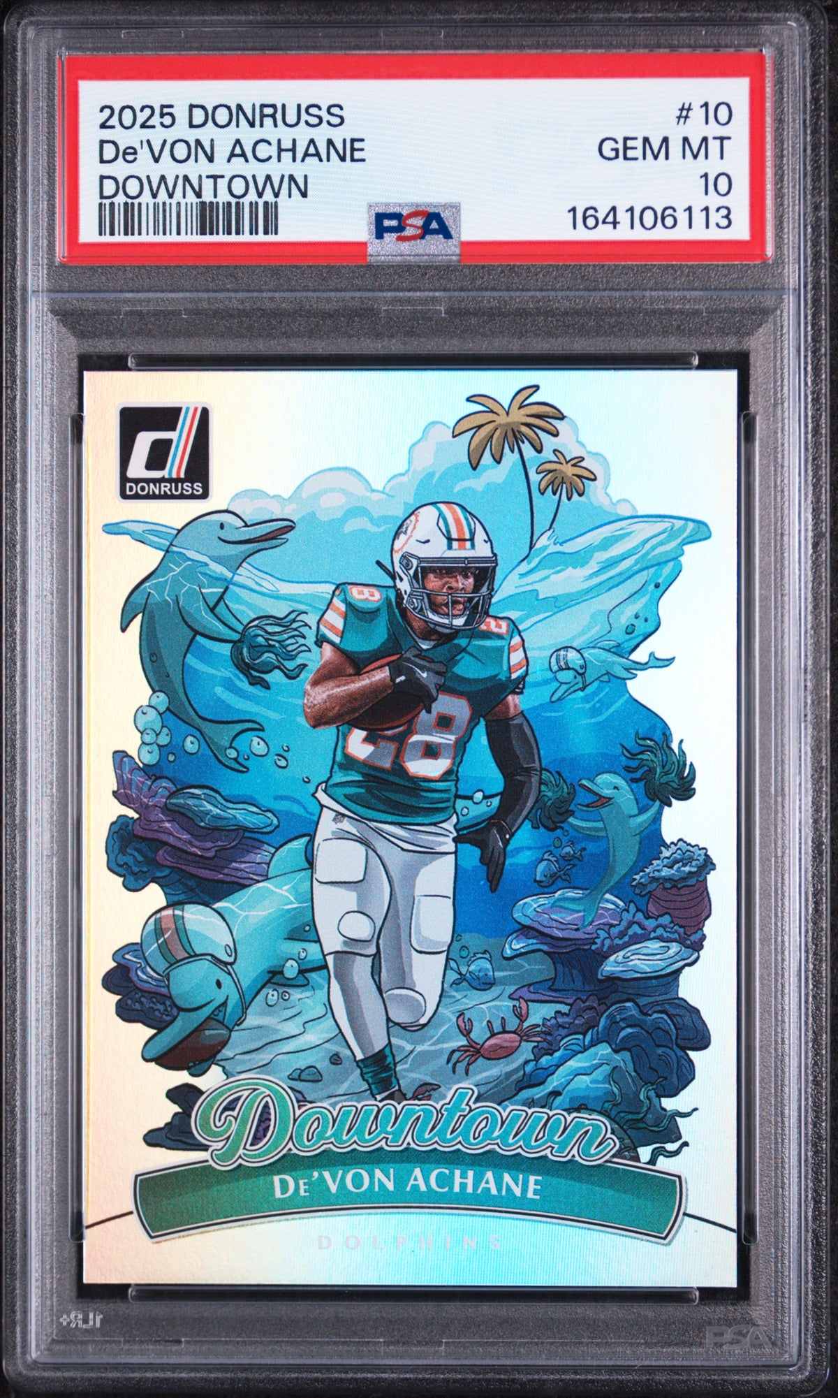 2025 Panini Donruss Downtown De'Von Achane 10 PSA #10