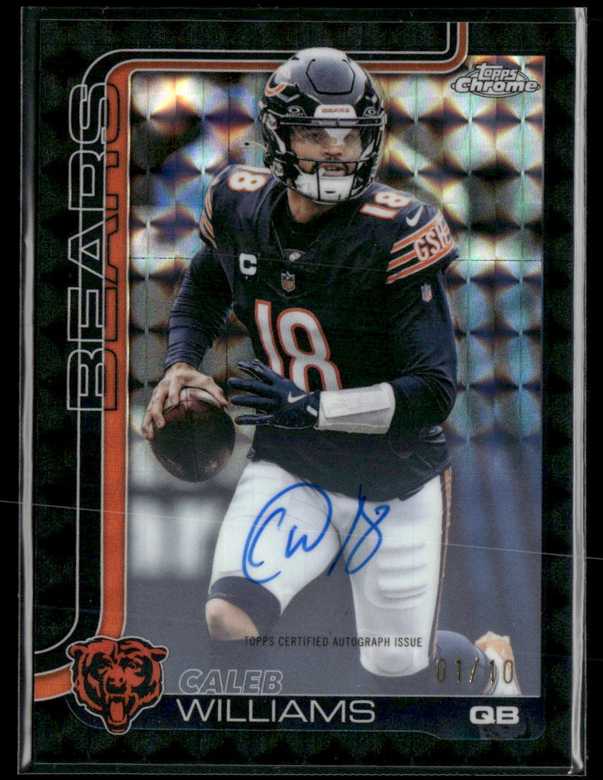 2025 Topps Chrome Auto Black Geometric Refractor Caleb Williams #/10 #BA-CW