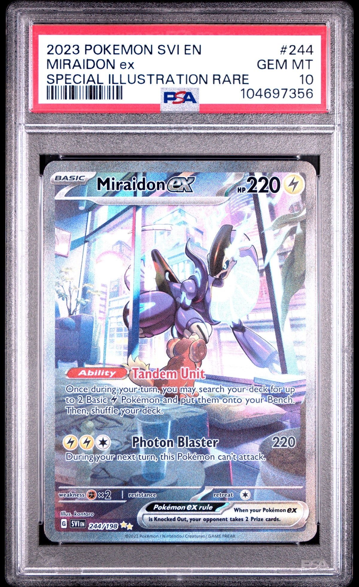 2023 Pokemon Scarlet & Violet Special Illustration Rare Miraidon Ex 10 PSA #244