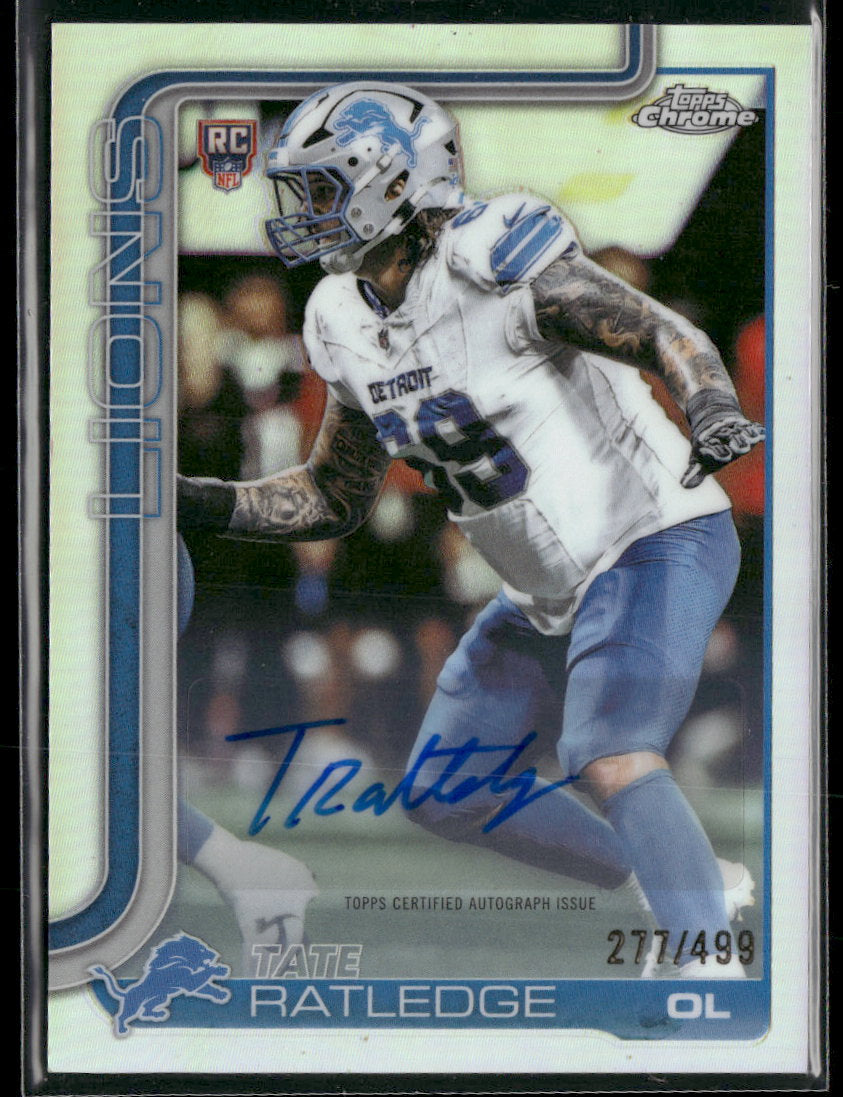 2025 Topps Chrome Chrome Rookie Auto Refractor Tate Ratledge #/499 AU #RA-TR