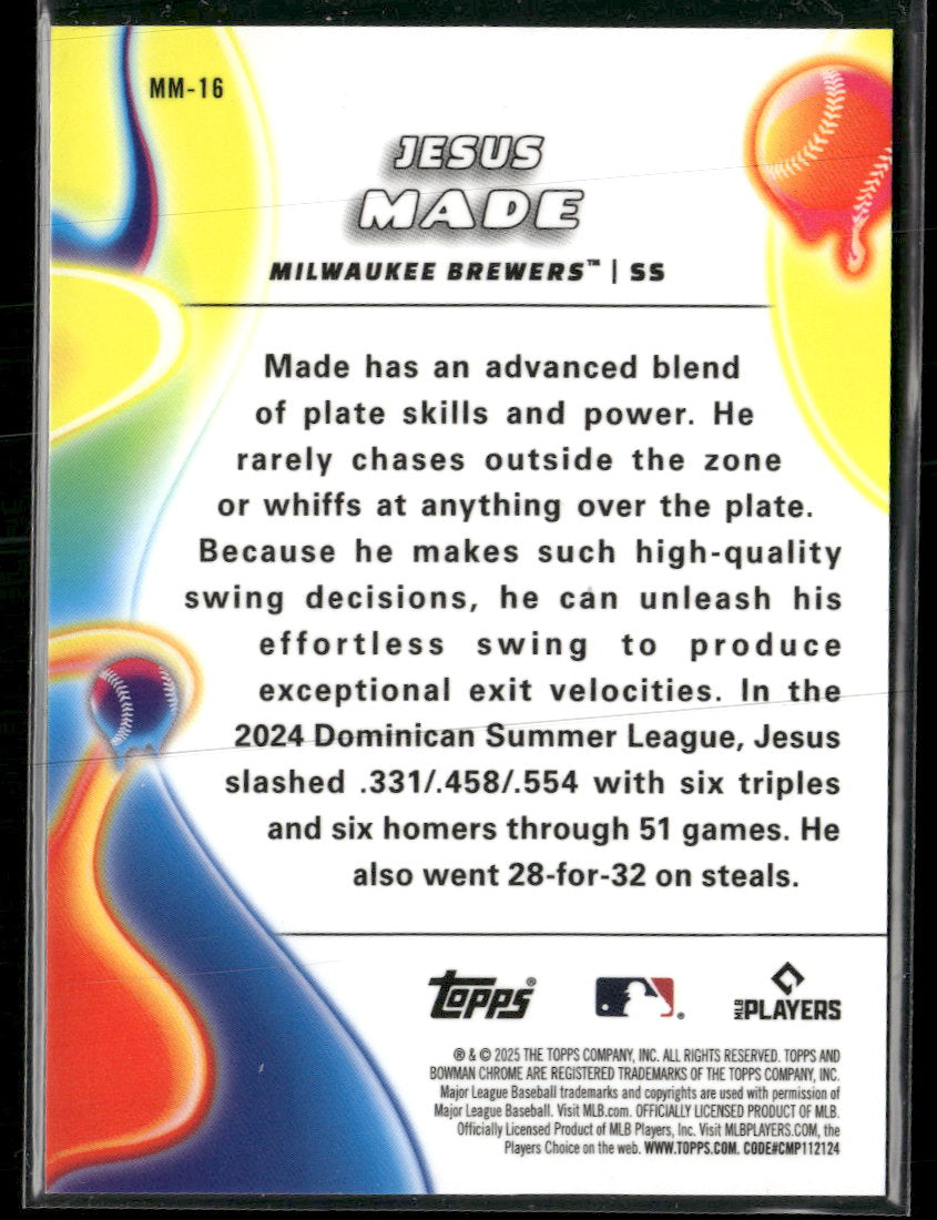 2025 Bowman Chrome Melt Mashers Gold Jesus Made #/50 #MM-16