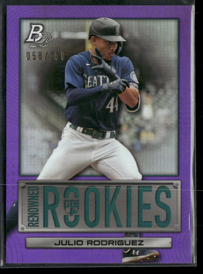 2022 Bowman Platinum Renowned Rookies Purple Julio Rodriguez #/250 #RR-17