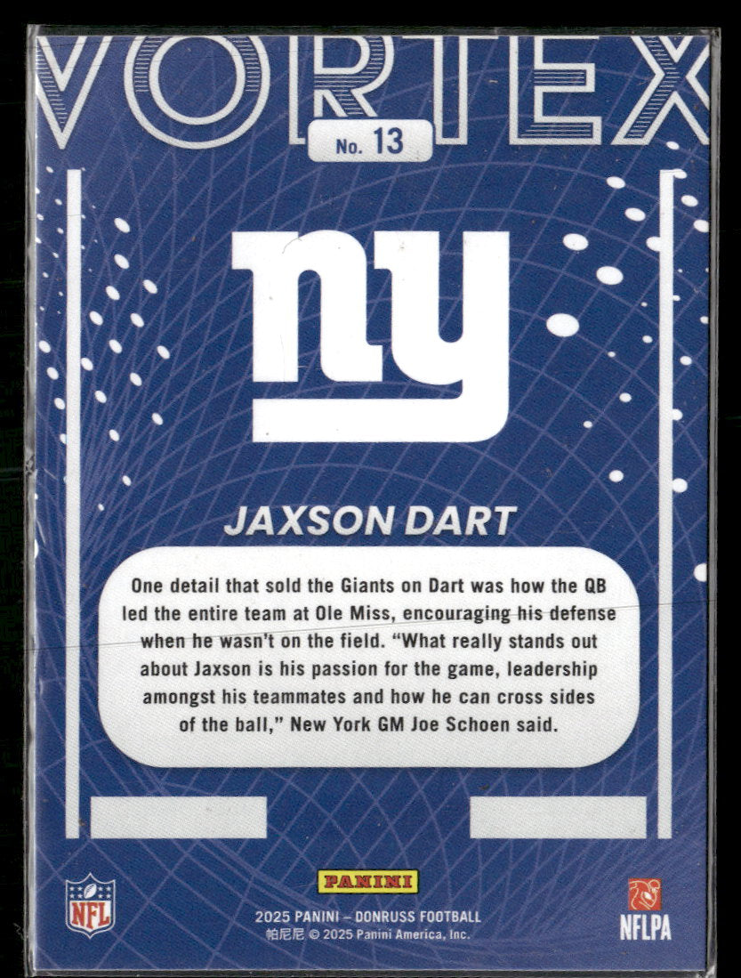 2025 Donruss Vortex Jaxson Dart #13
