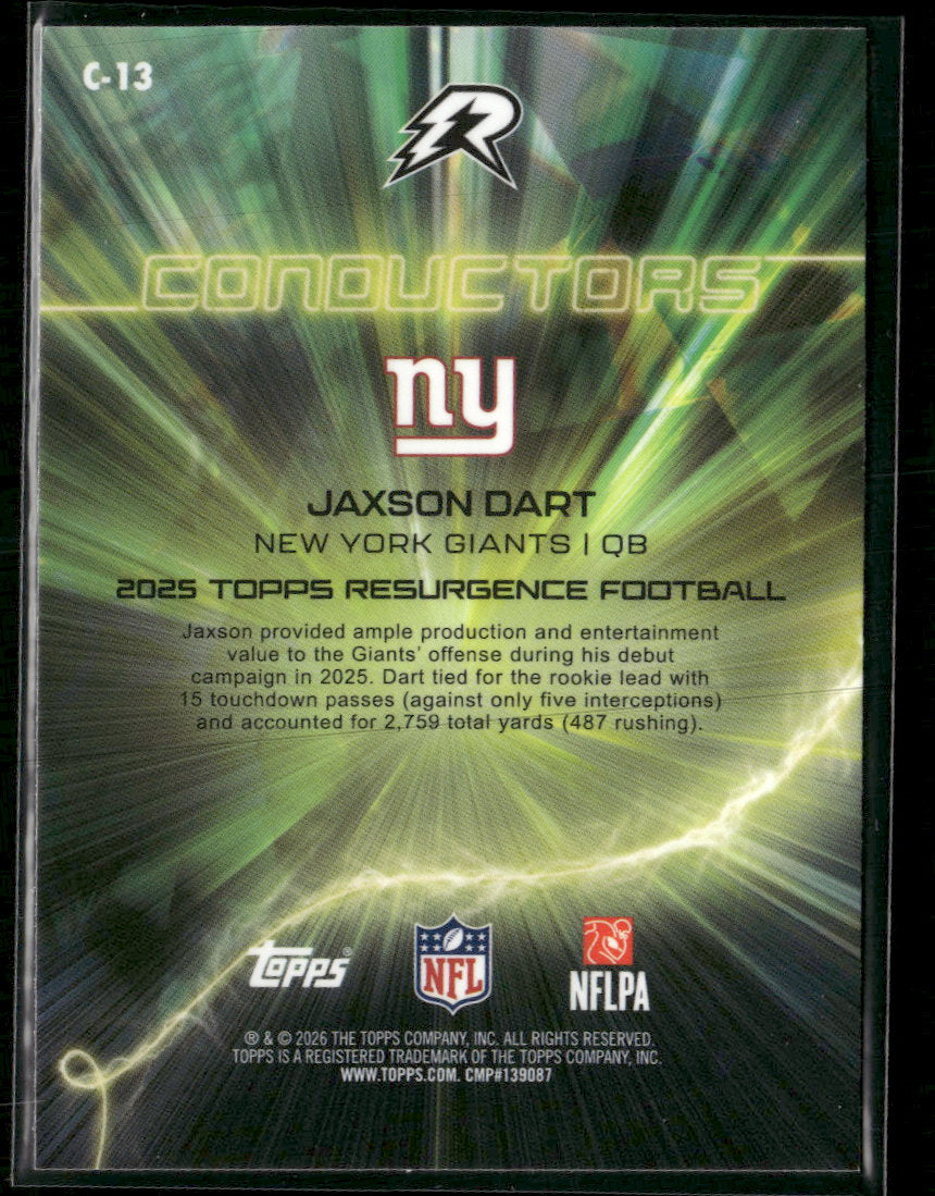 2025 Topps Resurgence Conductors Teal Surge Refractor Jaxson Dart #/149 #C-13