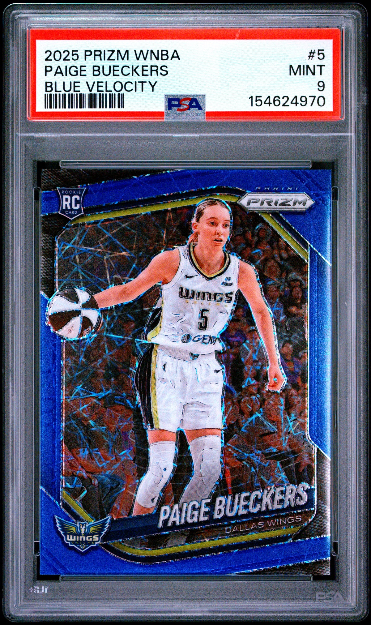 2025 Panini Prizm Wnba Blue Velocity Paige Bueckers 9 PSA #5
