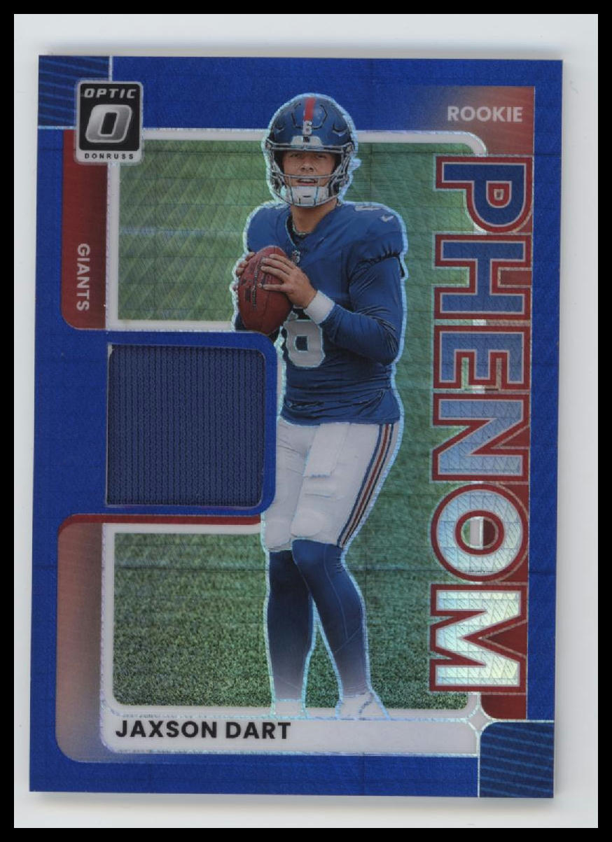 2025 Donruss Optic Rookie Phenoms Blue Hyper Jaxson Dart #RPBH-JCW