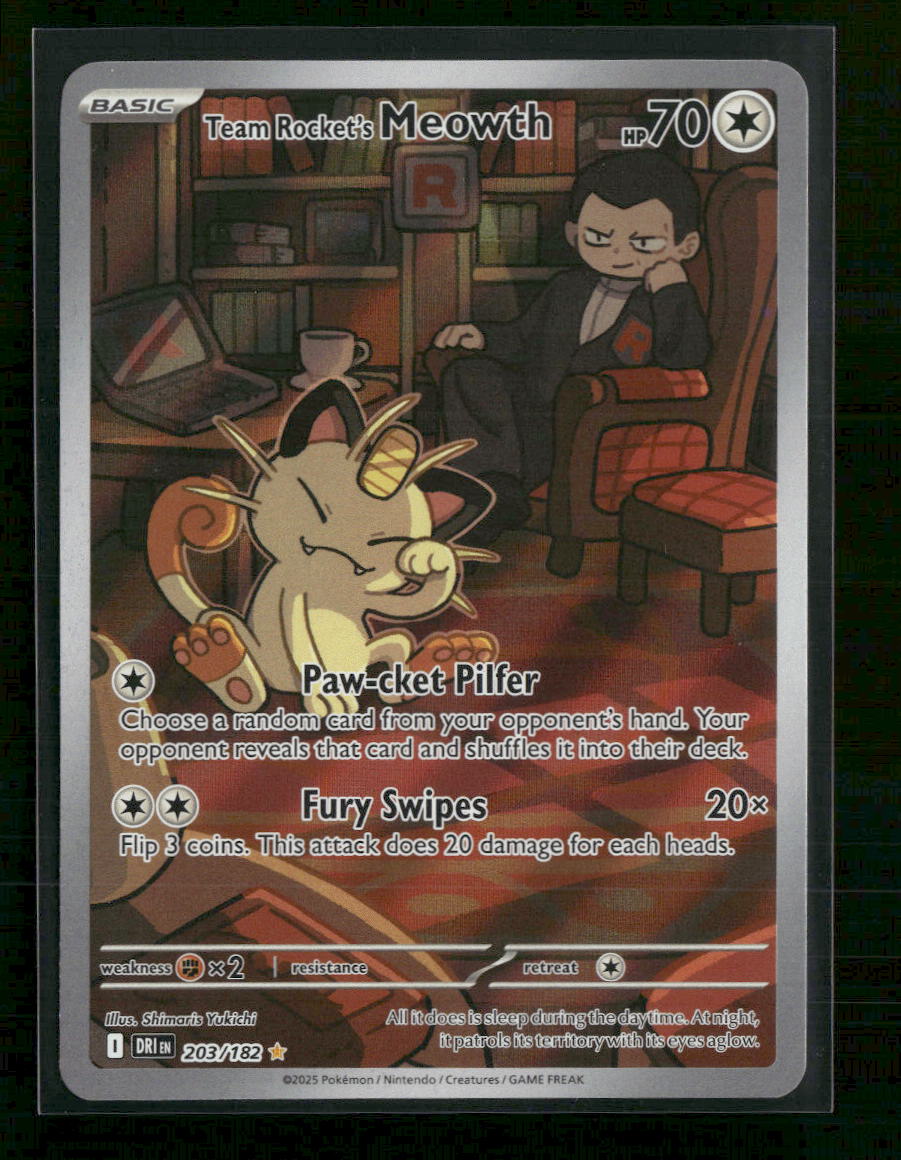 SV10: Destined Rivals Team Rocket's Meowth #203/182
