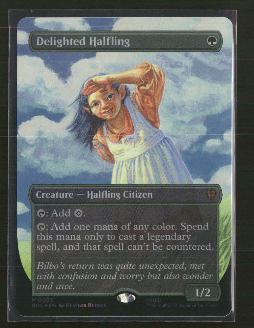 The Hobbit: Eternal-Legal Delighted Halfling (Borderless) (Surge Foil) #65