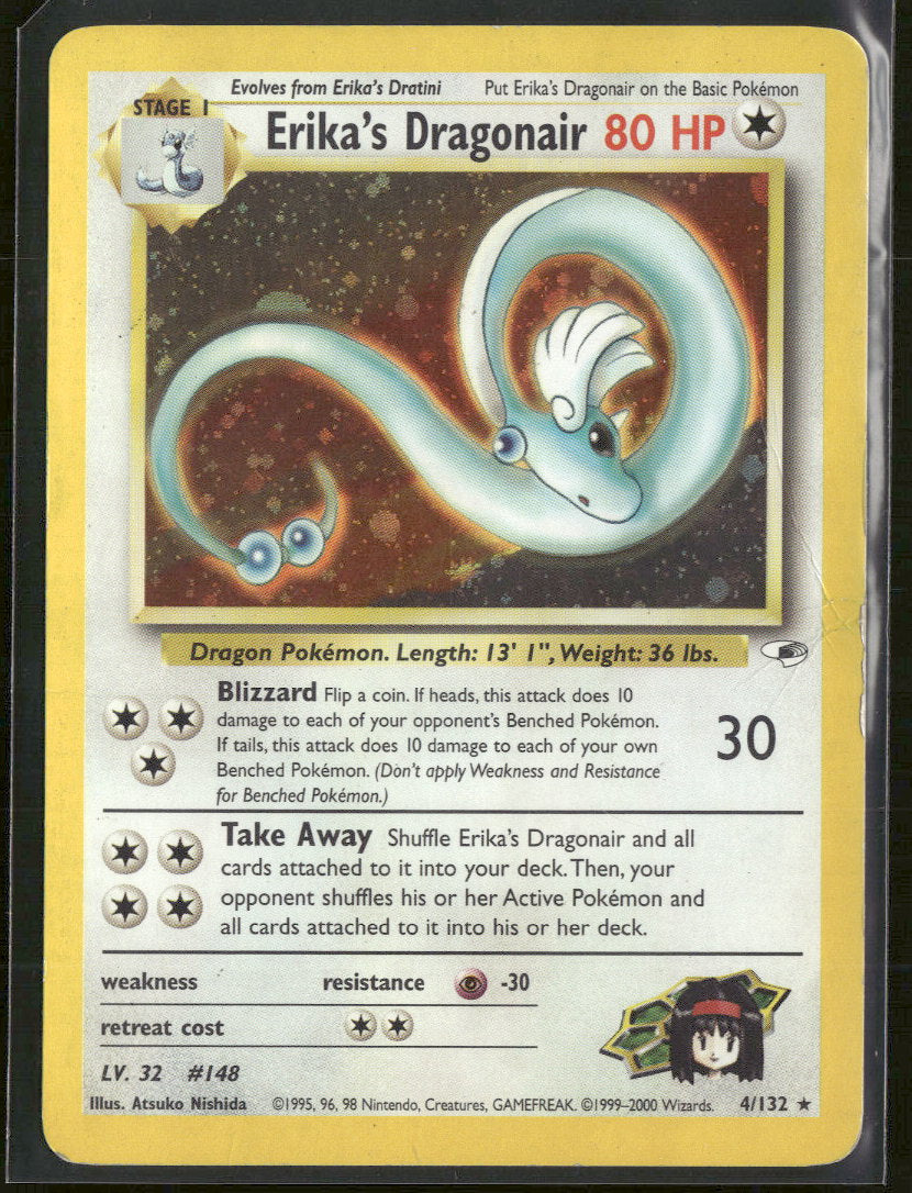 Gym Heroes Erika's Dragonair #004/132 Damaged