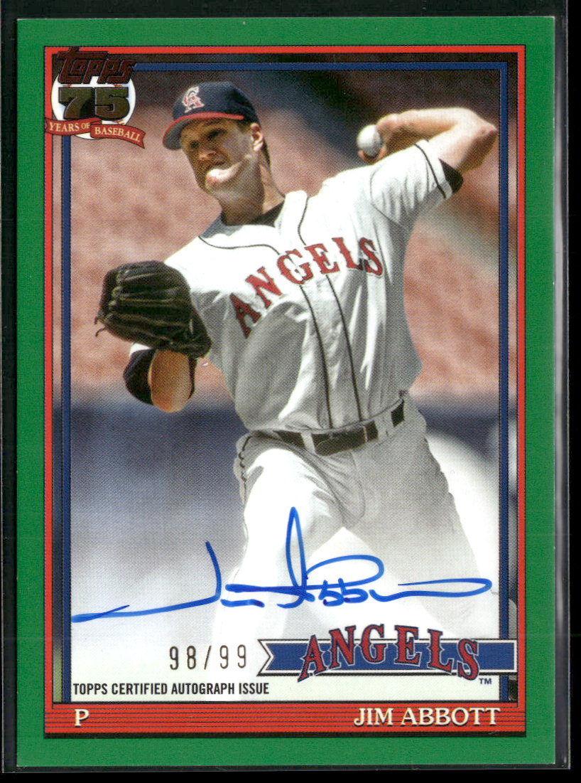 2026 Topps 35th Anniversary AU Green (Series 1) Jim Abbott #/99 #91A-ABB