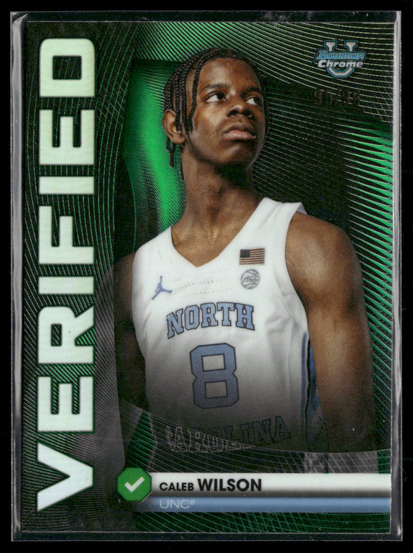 2025-26 Bowman Bowman Verified Green Refractor Caleb Wilson #/99 #BV-9