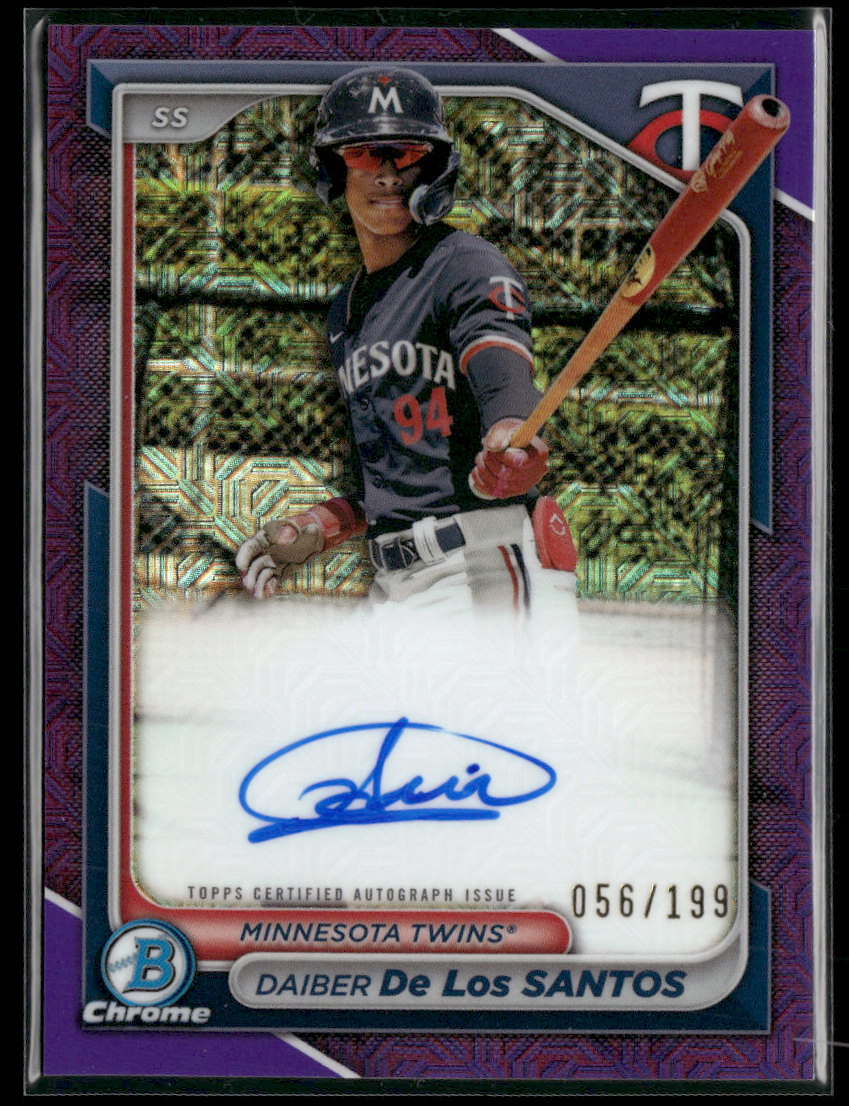 2024 Bowman Chrome AU Purple Mojo Refractors Daiber De Los Santos /199  #BMA-DD