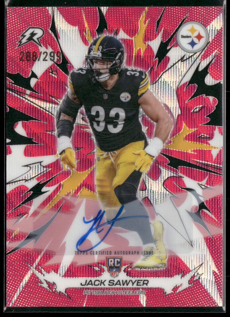 2025 Topps Resurgence Signatures Pink Surge Refractor Jack Sawyer #/299 AU #180