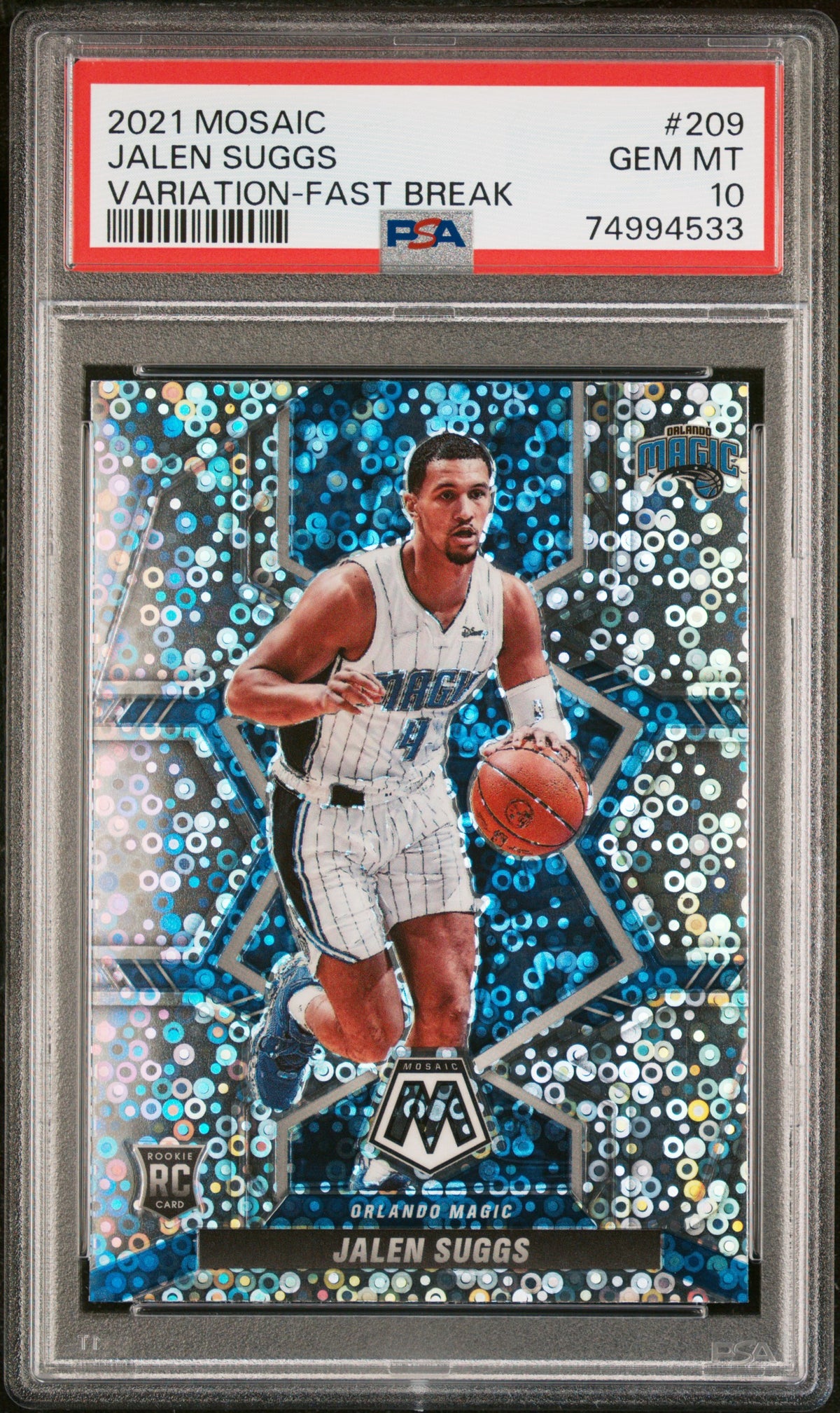 2021 Panini Mosaic Variation-Fast Break Jalen Suggs 10 PSA #209