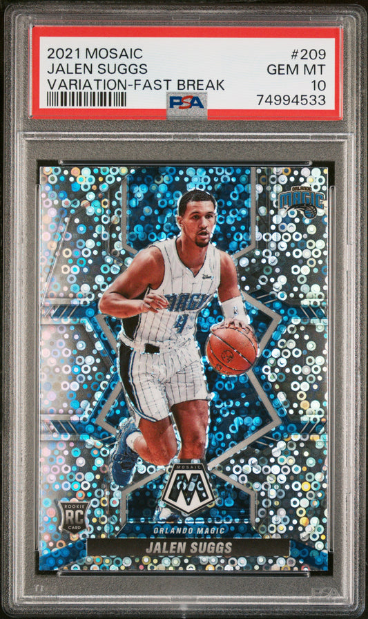 2021 Panini Mosaic Variation-Fast Break Jalen Suggs 10 PSA #209