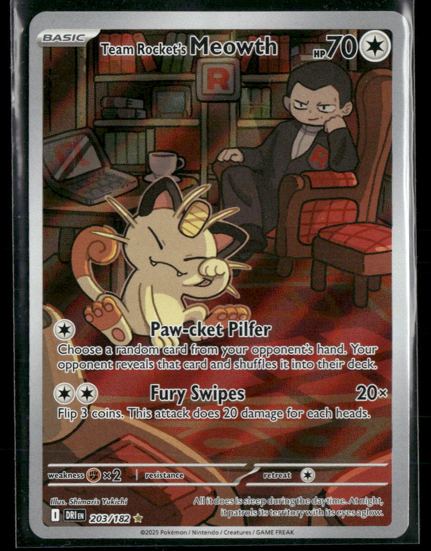 SV10: Destined Rivals Team Rocket's Meowth #203/182