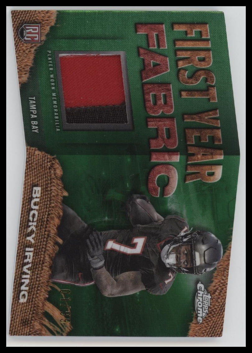 2024 Topps Chrome First Year Fabric Relics Green #/99 Bucky Irving #FYF-BI